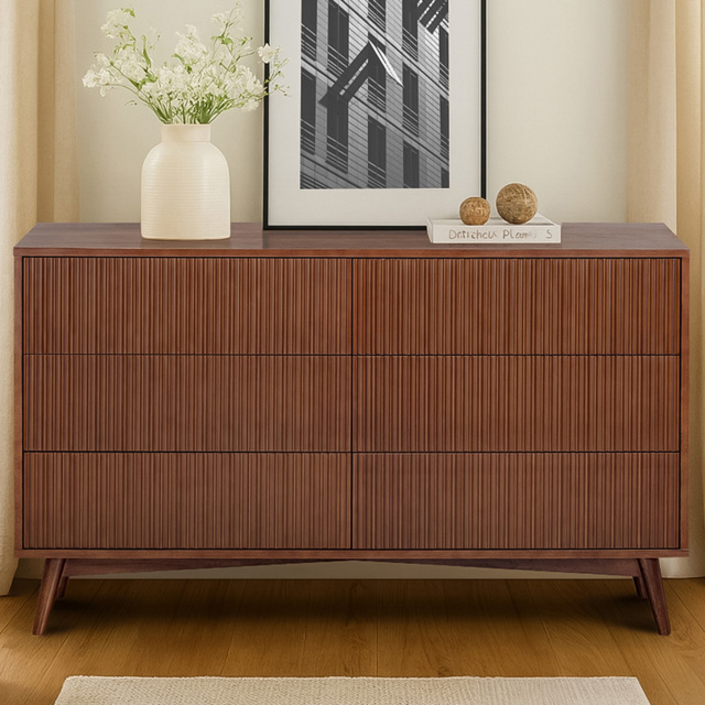 Teamson Home Tremolo 6 Drawer Walnut Dresser - Wilko