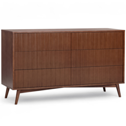 Teamson Home Tremolo 6 Drawer Walnut Dresser - Wilko - thumbnail 3