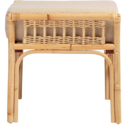 Desser Furniture Bejing Natural Rattan Latte Boucle Footstool - Size: 60.5 cm x 97.5 cm x 61.5 cmcm - Brown - Wilko - thumbnail 5