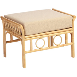 Desser Furniture Bejing Natural Rattan Latte Boucle Footstool - Size: 60.5 cm x 97.5 cm x 61.5 cmcm - Brown - Wilko - thumbnail 3