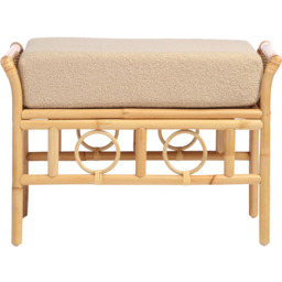 Desser Furniture Bejing Natural Rattan Latte Boucle Footstool - Size: 60.5 cm x 97.5 cm x 61.5 cmcm - Brown - Wilko - thumbnail 4