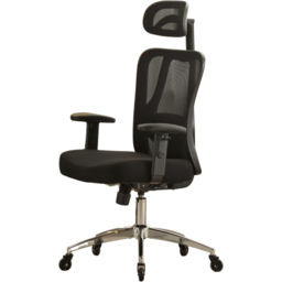 Home Source Lumo Black Ergonomic Mesh Computer Chair with Adjustable Armrest and Headrest - Size: 129 x 67 x 52cm - Wilko - thumbnail 3