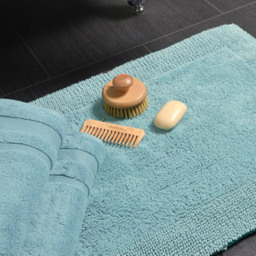 Allure Bath Fashions Elegance Duck Egg Reversible Bath Mat 53 x 85cm - Blue - Wilko - thumbnail 3
