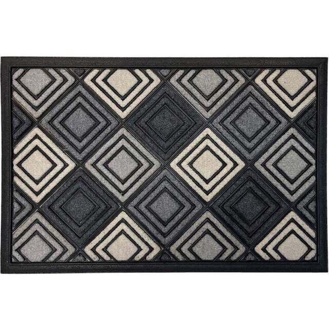 Scrape N Sorb Diamond DoormatBlack and Neutral - Wilko - image 1