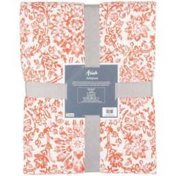Asiah Printed Bedspread White and Rust - Wilko - thumbnail 3