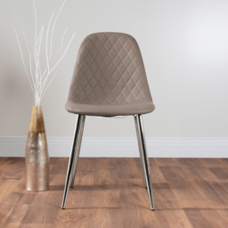 Furniturebox Elissa Solara Marble Effect 2 Seater Round Dining Set White Cappuccino and Chrome - Wilko - thumbnail 5