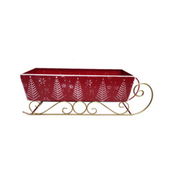 Rustic Sleigh Decoration Red or White - Santa's Chalet - Wilko - thumbnail 1