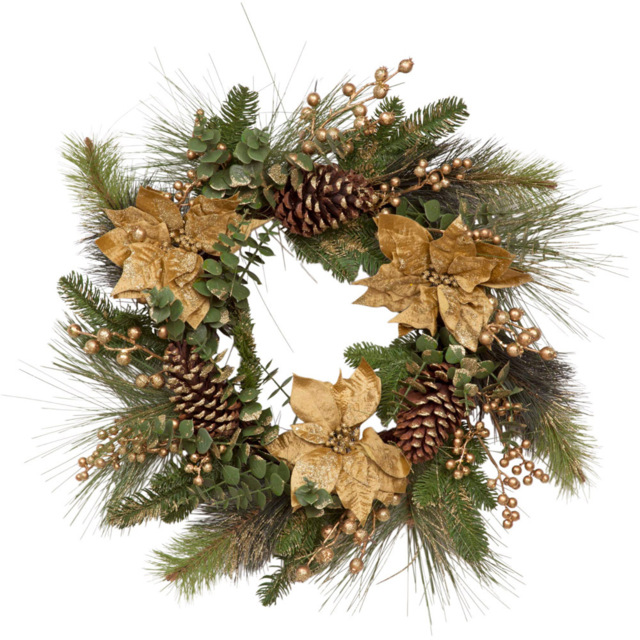 Shatchi Gold Christmas Wreath 60cm - Wilko - image 1