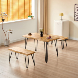 Kosy Koala 4 Seater Rustic Brown Dining Set - Multi - Wilko - thumbnail 5