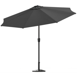 Living and Home Dark Grey Solar LED Crank and Tilt Parasol with Resin Floral Base 3m - Wilko - thumbnail 4