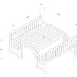 Forest Garden Rosedene 6 Seater Dining Table and Bench Set - Green - Wilko - thumbnail 5