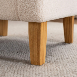 Home Source Cream Boucle Fabric Tub Chair with Wooden Legs - Size: Single - Wilko - thumbnail 4