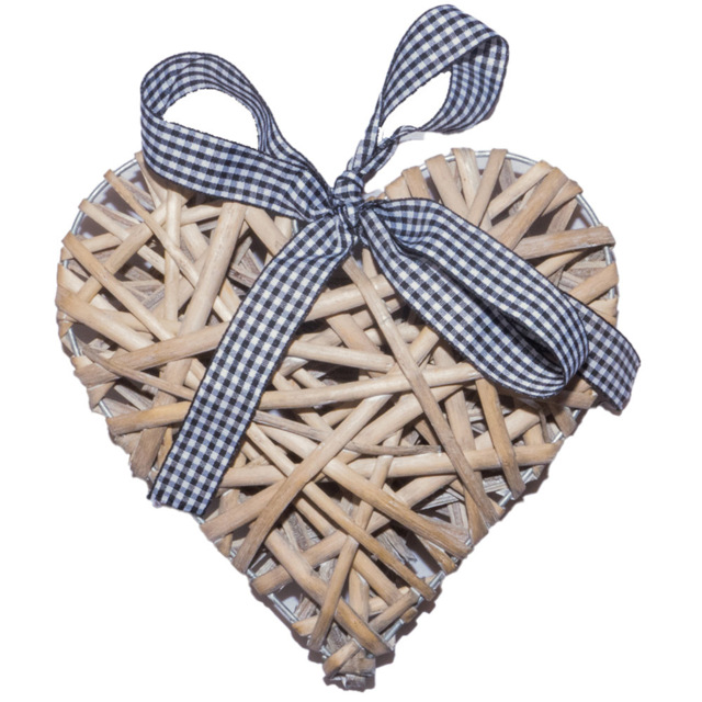 St Helens Light Grey Wicker Heart Christmas Decoration - Size: 4 x 19 x 19cm - Wilko - image 1