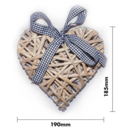St Helens Light Grey Wicker Heart Christmas Decoration - Size: 4 x 19 x 19cm - Wilko - thumbnail 7