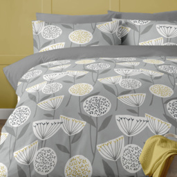 Bellissimo Retro Scandi Double Grey and Ochre Duvet Set - Multi - Wilko - thumbnail 3