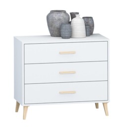 Kingston 3 Drawer Chest - White - Wilko - thumbnail 3
