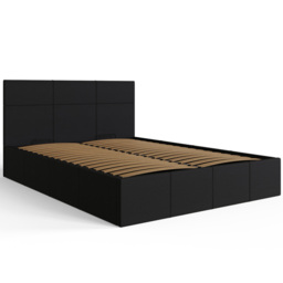 GFW Small Double Black Faux Leather Side Lift Ottoman Bed with Bonnell Mattress - Wilko - thumbnail 4