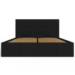 GFW Small Double Black Faux Leather Side Lift Ottoman Bed with Bonnell Mattress - Wilko - thumbnail 5