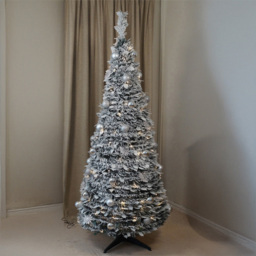 Xmas Haus Pop Up Pre Lit Frosted Artificial Christmas Tree 7ft - Silver - Wilko - thumbnail 6