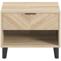 Stockholm Chevron Single Drawer Single Shelf Sonoma Oak Bedside Table - Wood - LPD Home - Wilko - thumbnail 5