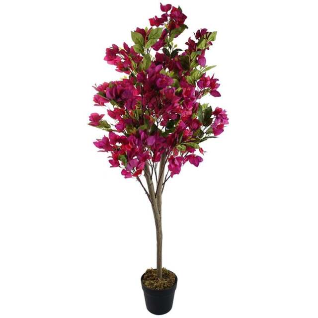 Leaf Pink Bougainvillea Artificial Tree in Pot 120cm - Size: 120 x 50 x 50cm - Wilko - image 1