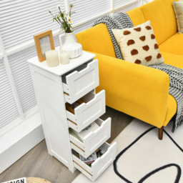 Costway 4 Drawer White Freestanding Bathroom Cabinet - Size: 94 x 38.1 x 12.7cm - Wilko - thumbnail 5