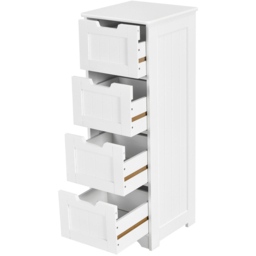 Costway 4 Drawer White Freestanding Bathroom Cabinet - Size: 94 x 38.1 x 12.7cm - Wilko - thumbnail 4