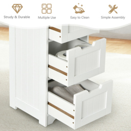 Costway 4 Drawer White Freestanding Bathroom Cabinet - Size: 94 x 38.1 x 12.7cm - Wilko - thumbnail 7