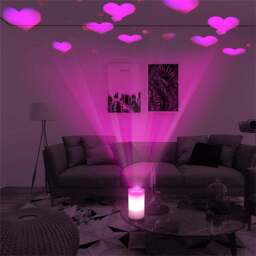 St Helens Pink Love LED Candle Projector - Size: 160 x 80 x 80cm - Wilko