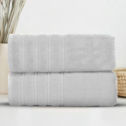 Velosso Hampi Cotton White Bath Towel Set of 2 - Wilko - thumbnail 3