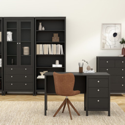 Florence Madrid 3 Drawers Desk Matt Black - Size: 48 x 120 x 76cm - Wilko - thumbnail 6