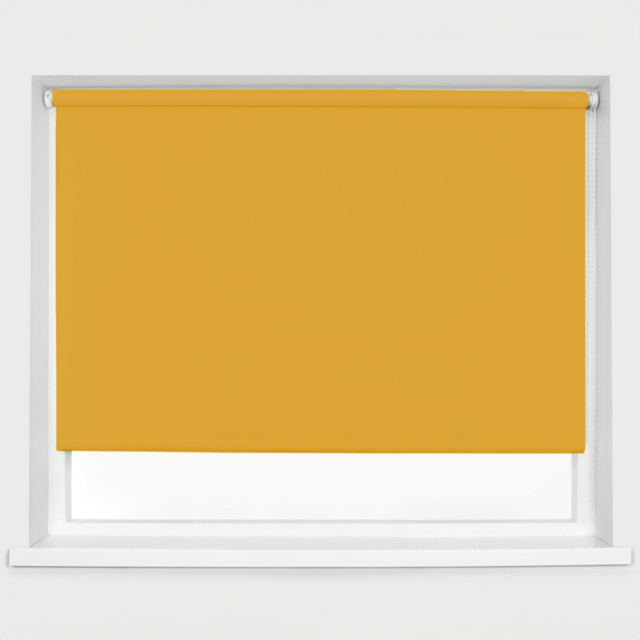 Caecus Blackout Roller Blinds Ochre 90cm x 120cm - Yellow - Wilko - image 1