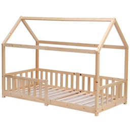 Portland Wood House Natural Kids Bed Frame - Size: Single - Yellow - Wilko - thumbnail 3