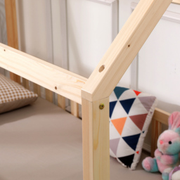 Portland Wood House Natural Kids Bed Frame - Size: Single - Yellow - Wilko - thumbnail 5