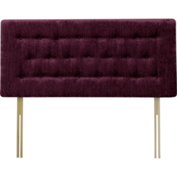 Bedmaster Lona Single Aubergine Chenille Buttoned Headboard - Purple - Wilko - thumbnail 3