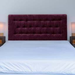 Bedmaster Lona Single Aubergine Chenille Buttoned Headboard - Purple - Wilko - thumbnail 1