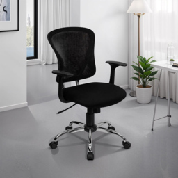 FWStyle Black Mesh Ergonomic Lumbar Support Office Chair - Size: 25 x 75 x 66cm - Wilko - thumbnail 4
