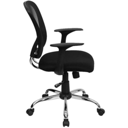 FWStyle Black Mesh Ergonomic Lumbar Support Office Chair - Size: 25 x 75 x 66cm - Wilko - thumbnail 6
