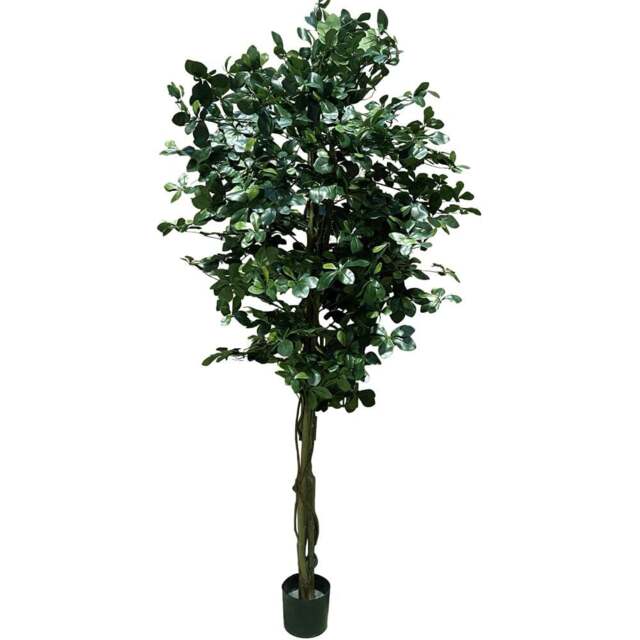 Leaf Black Olive Fire Retardant Artificial Tree 5.9ft - Size: 180 x 80 x 80cm - Green - Wilko - image 1