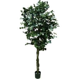 Leaf Black Olive Fire Retardant Artificial Tree 5.9ft - Size: 180 x 80 x 80cm - Green - Wilko