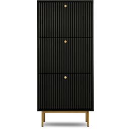 Devon 3 Drawer Black Storage Cabinet - Home Garden Direct - Wilko - thumbnail 3