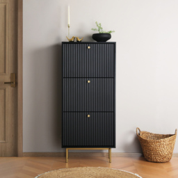 Devon 3 Drawer Black Storage Cabinet - Home Garden Direct - Wilko - thumbnail 4