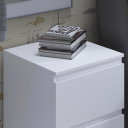FWStyle Carlton Matt White Bedside Table - Wilko - thumbnail 4