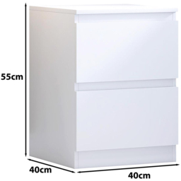 FWStyle Carlton Matt White Bedside Table - Wilko - thumbnail 7