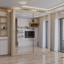 Sliding Wardrobes 4U 2 Sliding Door Oak Full Length Mirrored Wardrobe 203cm - Size: 2 Door - Brown - Wilko - thumbnail 4