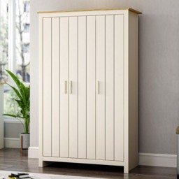 Lexington 3 Door Cream Gold Handle Wardrobe - Wilko - thumbnail 3