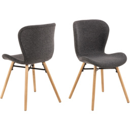 Florence Batilda Set of 2 Grey and Oak Dining Chair - Furniture To Go - Wilko - thumbnail 5
