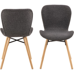 Florence Batilda Set of 2 Grey and Oak Dining Chair - Furniture To Go - Wilko - thumbnail 3