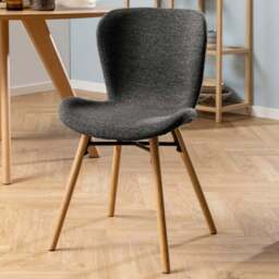 Florence Batilda Set of 2 Grey and Oak Dining Chair - Furniture To Go - Wilko