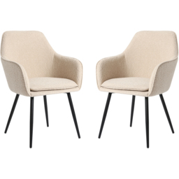 Pair of Muse Accent Chairs in Boucle Upholstery - Cream - Size: 83.5 x 55 x 58cm - Genesis - Wilko - thumbnail 3